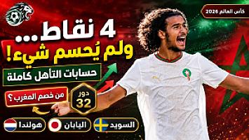 المغرب يملك 4 نقاط ولم يحسم شيئاً بعد… حسابات التأهل كاملة
