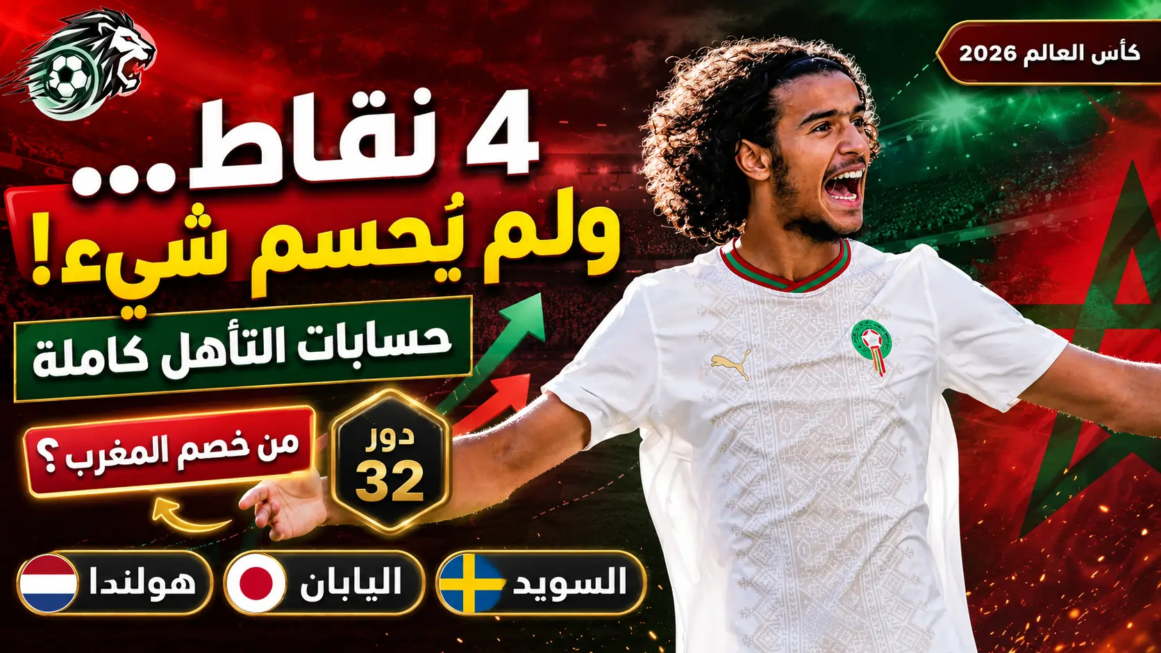 المغرب يملك 4 نقاط ولم يحسم شيئاً بعد… حسابات التأهل كاملة